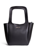 Black leather handbag for women made in Europe